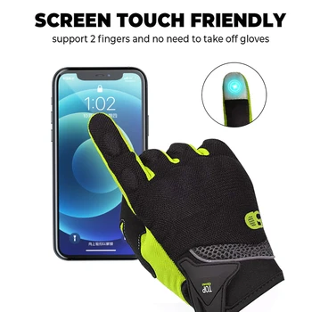 Мотоциклетные перчатки с сенсорным экраном, дышащие Мотогонки, велосипедные Защитные перчатки, Летние мужские велосипедные перчатки