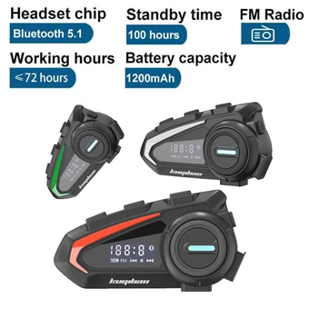 Мотоциклетный шлем Bluetooth 5.1 Гарнитура с экраном FM-радио Подходит для полного шлема Водонепроницаемые наушники райдера 3 цвета