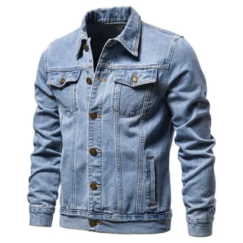 Мужская джинсовая куртка в корейском стиле, весна-осень, уличный хлопок, повседневные тонкие куртки для мужчин, Джинсовая модная мужская одежда