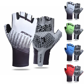 Мужские велосипедные перчатки с полупальцами, велосипедные перчатки, нескользящие дышащие женские противоударные перчатки для шоссейных горных видов спорта, MTB, рыбалки, велосипедные перчатки
