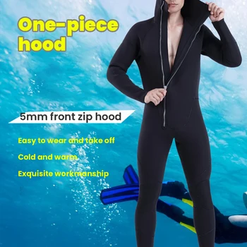 Мужские гидрокостюмы с капюшоном, высокоэластичный костюм для подводного плавания, одежда для дайвинга