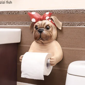 Мультяшный съемный чехол для салфеток Креативная собака в форме животного из смолы, сиденье для бумажных полотенец, 3D диспенсер для бумажных полотенец