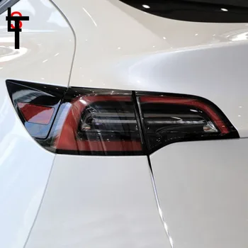 Наклейка для укладки задних фар автомобиля для Tesla Model 3 /S / Y Фары TPU Дымчато-черная Защитная пленка для задних фар аксессуары