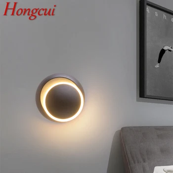 Настенные светильники Hongcui Nordic Classic на 360 градусов становятся черными, Современное Простое светодиодное бра для гостиной, прикроватной тумбочки в спальне