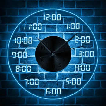 Настенные часы с цифровым номером, Прозрачные акриловые Настенные часы с цветной подсветкой для домашнего Декора стен гостиной и офиса