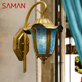 Настенный светильник SAMAN в Юго-Восточном Богемном региональном стиле, креативное стеклянное прикроватное бра для домашней спальни