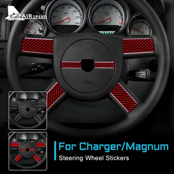 Настоящее Углеродное Волокно для Dodge Magnum Charger 2008 2009 2010 Аксессуары Внутренняя Отделка Рулевого Колеса Автомобиля Наклейка Аксессуары