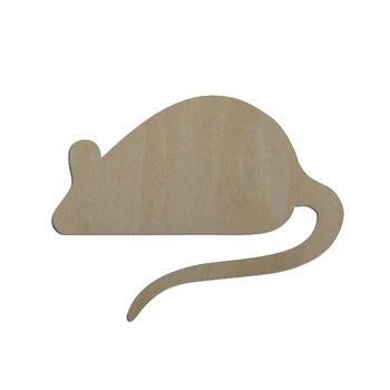 Незаконченный пустой деревянный вырез для мыши в форме дикого животного для поделок в стиле скрапбукинга