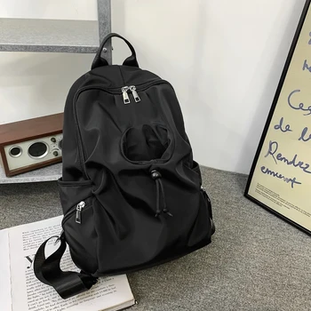 Нейлоновый женский рюкзак, школьная сумка большой емкости для девочек, Однотонные дорожные рюкзаки, водонепроницаемые рюкзаки для хранения