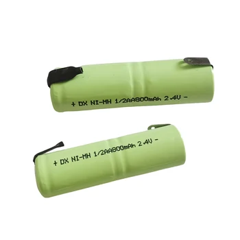Никель-металлогидридная аккумуляторная батарея 2,4 В 1/2 АА Nimh с ячейкой 1/2 АА nimh со сварочными выступами для электробритвы, зубной щетки.