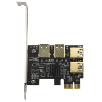 Новая плата Адаптера PCIe Riser с 4 портами PCI-E от 1x до 4 USB 3.0 PCI-E Rabbet GPU Riser Extender Ethereum ETH / Monero XMR / Zcash ZEC