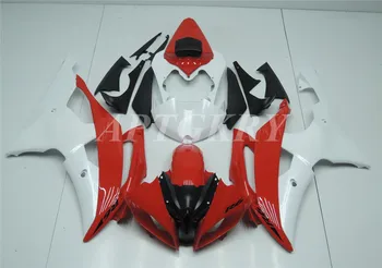 Новые комплекты обтекателей для мотоциклов ABS, подходящие для Yamaha YZF 600 R6 2008 2009 2010 2011 2012 2013 2014 2015 2016 Белый Красный