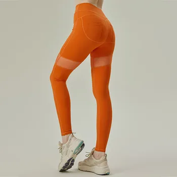 Новые обтягивающие эластичные штаны для йоги, женские леггинсы с высокой талией, подтягивающие ягодицы, быстросохнущие штаны для занятий спортом, дышащие штаны для фитнеса