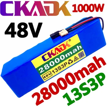 НОВЫЙ аккумулятор CKADK 48V 13s3p 28Ah аккумуляторная батарея мощностью 1000 Вт для электровелосипеда Ebike BMS со штекером xt60 + зарядное устройство