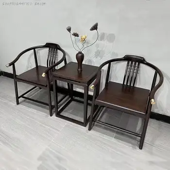 Новый круглый стул из массива черного дерева в китайском стиле, Официальный стул для шляп, Чайный столик, Мастер-стул, Офисный стул, Диван для отдыха, кресло Дзен