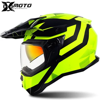 Новый мужской мотоциклетный шлем для мотокросса, Мотоциклетный шлем с полным лицом, шлем для кросса, скоростного спуска, Внедорожный шлем, Дышащий бинокль S-3XL