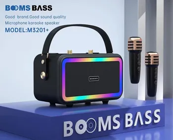 Новый портативный Bluetooth-динамик M3201, уличный RGB Беспроводной басовый динамик, динамик для телевизора, динамик K Song, караоке для вечеринки TES, супер бас с микрофоном