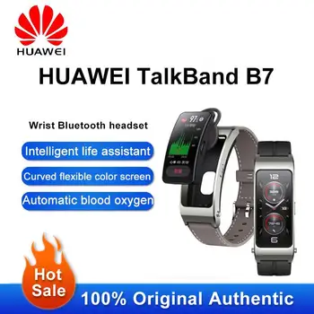 НОВЫЙ спортивный браслет Huawei TalkBand B7 Интеллектуальный браслет для контроля уровня кислорода в крови частоты сердечных сокращений Bluetooth-гарнитура на запястье