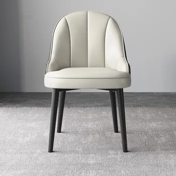 Обеденные стулья в скандинавском стиле со спинкой, минималистичная мебель для столовой, современное домашнее кресло, легкий роскошный обеденный стул с губкой для отскока