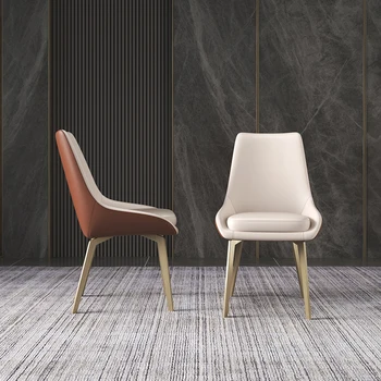 Обеденный стул в скандинавском стиле, простой роскошный постмодернистский ресторан высокого класса, домашний кожаный шезлонг из массива дерева, мебель Pliante GY50DC