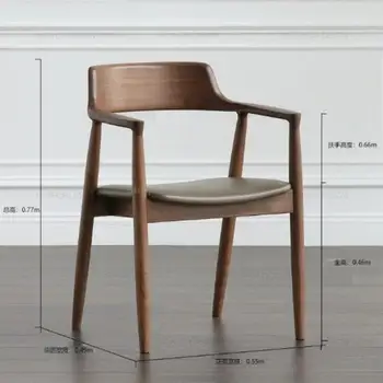 Обеденный стул из массива дерева в скандинавском стиле, стул Хиросима, Бревно из ясеня, Беседа, Простой стул со спинкой, Обеденные стулья