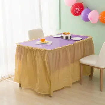 Одноразовая юбка для стола PEVA Прямоугольная Окружность стола Маслостойкая, для свадебной вечеринки, для ужина