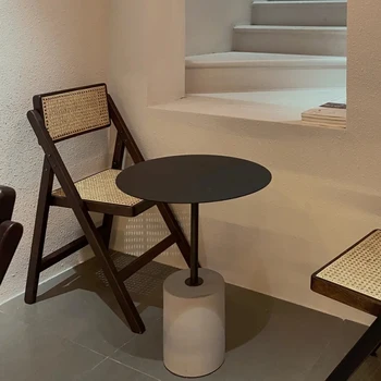оптовая продажа новой металлической столешницы в простом стиле модерн для мебели для гостиной цементно-бетонный журнальный столик из натурального мрамора