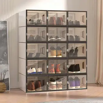 Органайзер для хранения, утолщенный футляр для хранения обуви, антикоррозийный, простая установка, Полезные прозрачные коробки для обуви, которые можно штабелировать.