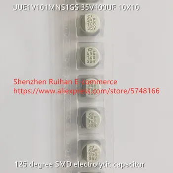 Оригинальный новый 100% UUE1V101MNS1GS 35V100UF 10X10MM 125-градусный SMD электролитический конденсатор (катушка индуктивности)