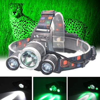 Открытый зеленый / красный / UV395nm + белый налобный фонарь с двойным светом, 4 режима, фара для кемпинга, рыбалки, охоты, фара для ловли скорпионов