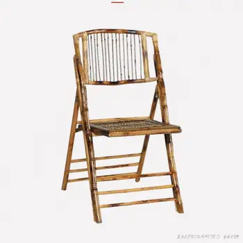 Открытый Портативный Бамбуковый Складной стул Со спинкой для пляжа, Садовый стул, Винтажный Бамбуковый стул, Бамбуковый Деревянный Повседневный Ротанговый стул
