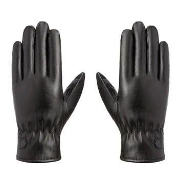 Перчатки для вождения с сенсорным экраном Женские Мужские кожаные перчатки Зимние толстые теплые перчатки с флисовой подкладкой Зимние велосипедные перчатки
