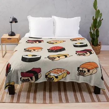 Плед с мопсом для суши, декоративные покрывала для кровати