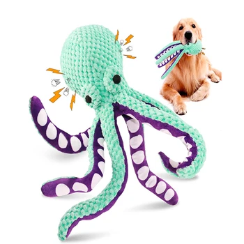 Плюшевые игрушки для домашних животных пищат, кусаются в виде осьминога с шестью когтями, скрежещут зубами, интерактивно тянут плюшевую собаку в стиле ананаса