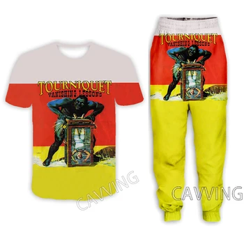 Повседневная футболка с 3D-принтом Tourniquet-Rock + брюки для бега, брюки, костюмная одежда, женские / мужские комплекты, костюмная одежда