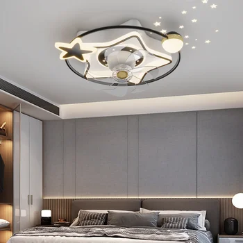 Подвесные светильники Nordic bedroom decor led для ресторана, столовой, потолочные вентиляторы с лампами, освещение, люстры с дистанционным управлением