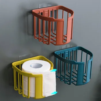 Полки для туалета без перфорации Коробка для салфеток Настенный держатель для рулонов бумаги Держатель для извлечения бумаги Кухонная стойка для хранения
