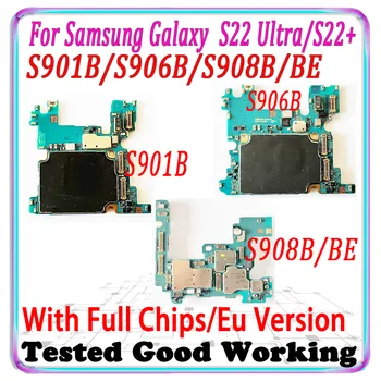 Полностью Рабочая Материнская плата Samsung Galaxy S22 Ultra S908B/BE S22 + S906B S22 S901B Оригинальная Логическая плата EU Vesion Android OS