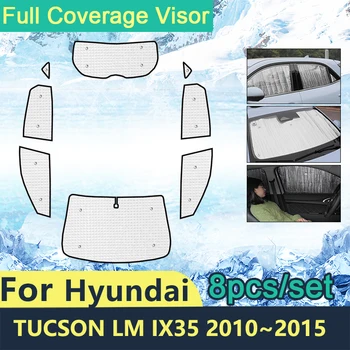 Полные Чехлы Солнцезащитные Козырьки Для Hyundai Tucson LM Ix35 2010 ~ 2015 Автомобильные Солнцезащитные Ветровые Стекла Аксессуары Для Боковых Стекол 2012