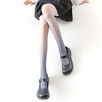 Популярные черно-серые градиентные чулки с логотипом, ультратонкие трехцветные носки из весенне-летних бархатных колготок произвольного размера 
