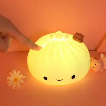 Прекрасная детская лампа Гибкая Быстрая зарядка Булочки для снятия давления Сенсорное управление ночник