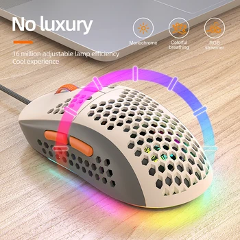 Проводная мышь M8, игровая мышь для макропрограммирования, регулируемая подсветка RGB, оптическая проводная мышь, удобная для настольного ноутбука