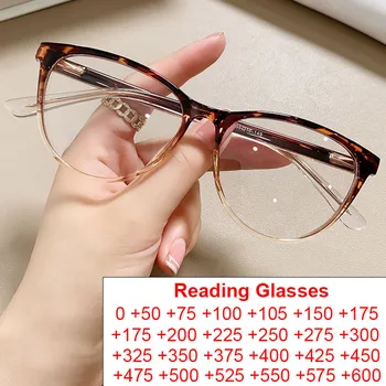 Прозрачные Очки Для Чтения При Пресбиопии С Синим Светофильтром, Антибликовые Женские Корректирующие Оправы Для Очков TR90 Cat Eye Glasses