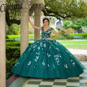 Пышные платья для выпускного вечера Mexico Girls с 3D цветочными аппликациями, бальное платье, праздничное платье, расшитое бисером, праздничное платье для Фиесты