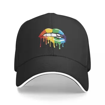 Разноцветная бейсболка Rainbow lips, бейсболка-кепка, пляжная шляпа с застежкой на спине, мужские шляпы в стиле хип-хоп, женские