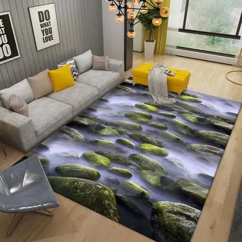 Реалистичный пейзаж в 3D-стиле, ковер для дивана в гостиной, эластичные коврики большой площади, декор спальни, прикроватный коврик, Нескользящий мягкий коврик для пола