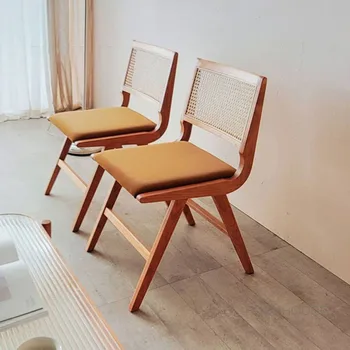 Ретро стулья для гостиной Японская мебель для дома Антикварный напольный стул из ротанга Салонное кресло Nordic Home Stay Односпальный диван Кресло