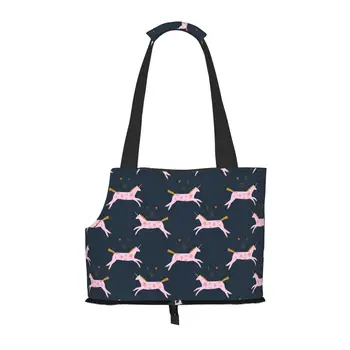 Розовая милая сумка-переноска для собак в стиле бохо с карманом и страховочным тросом, мягкая сумка-переноска для маленьких собак для домашних животных, сумка-тоут для покупок на улице