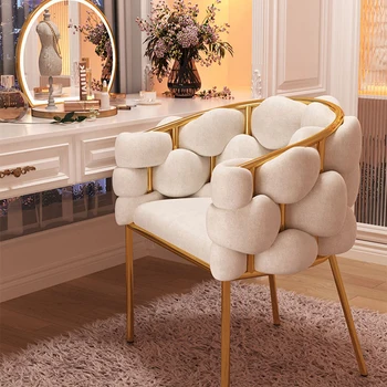 Роскошные Дизайнерские стулья для гостиной Косметический столик Пушистое Художественное кресло Парикмахерская Мода Банкетный салон Fauteuil Скандинавская мебель