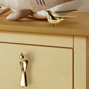 Ручки шкафа с золотой Птицей, Выдвижной ящик с животными, Настенный крючок, Винтажные ручки кухонных дверей и ручек, украшение мебельных ручек